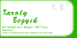 karoly begyik business card